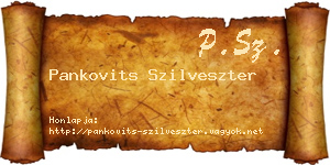Pankovits Szilveszter névjegykártya