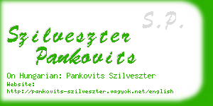 szilveszter pankovits business card